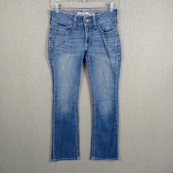 Ariat Denim - Ariat Eleanor Jeans Womens Size 27 Blue Western Stretch Cowgirl Denim Distressed